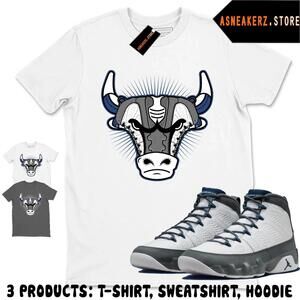 Shirt To Match Aj 9 Flint Grey 2026 Matching Tee Bull Head T-Shirt